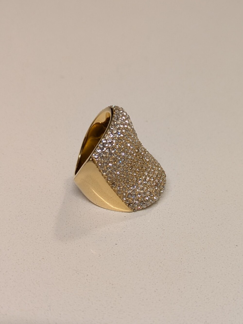 Michael Kors Pavé Statement Ring in Gold Tone